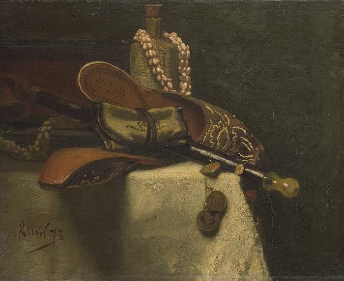 August Allebe Still life with eastern slippers oil painting image